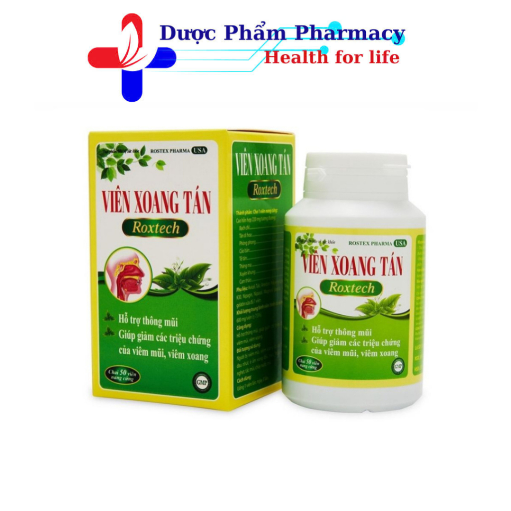 Viên Xoang Tán Roxtech thảo dượᴄ giúp giảm viêm xoang, viêm mũi dị ứng - Lọ 50 viên
