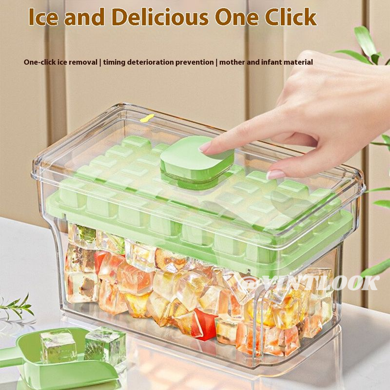 VINTLOOK Food-Grade Ice Cube Tray with Lid, Large Capacity, Easy to Use and Clean ราคา 8 บาท*ส่งฟรี