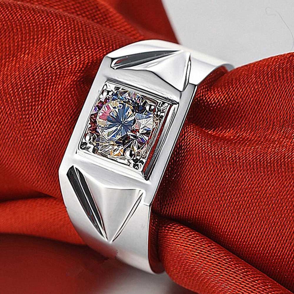 Người Đàn Ông Nhẫn Punk Bạc Zircon thép titan Pha Lê Ngón Tay Nhẫn cưới phụ kiện thời trang Quà Tặng