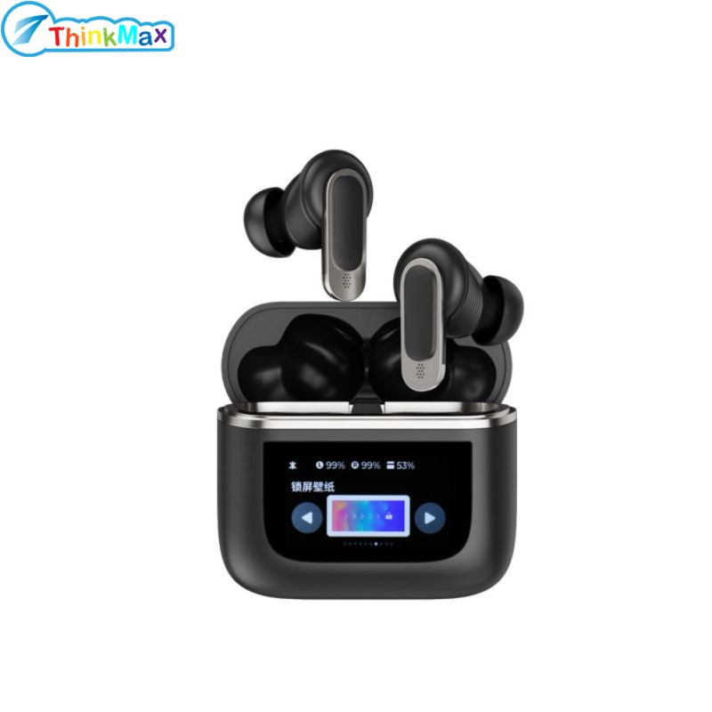 หูฟังบลูทูธไร้สาย หูฟัง TWS ตัดเสียงรบกวน Thinkmax V8 หูฟังไร้สาย ANC หูฟังชนิดใส่ในหูตัดเสียงรบกวนพร้อมหน้าจอสัมผัสหูฟังสเตอริโอสปอร์ตสำหรับ iPhone Android ราคา 492 บาท*ส่งฟรี