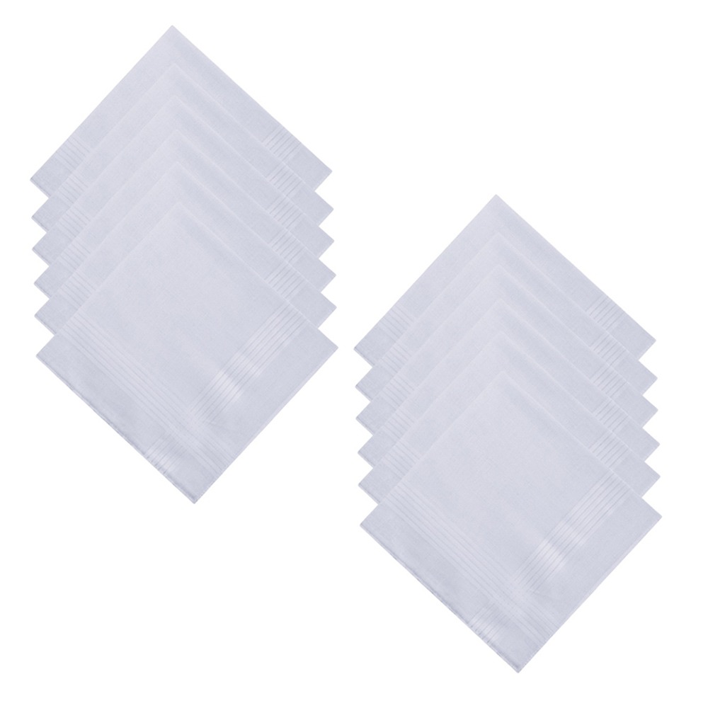 SQUAD 12Pcs/Set 40x40cm Khăn tay bỏ túi Thấm hút mồ hôi Mềm mại Khăn vuông kẻ ô túi Có thể tái sử dụng Có thể giặt Khăn tay cotton cho nam Tất cả các mùa - 3