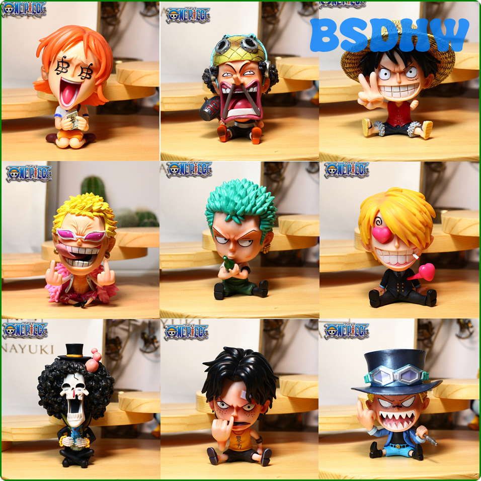 Bsdhw 13 phong cách một mảnh Zoro Luffy Sanji hình Anime Ver. Robin Nami Brook Chopper PVC trang trí ô tô con số ACE ranky Usopp mô hình hrjsj