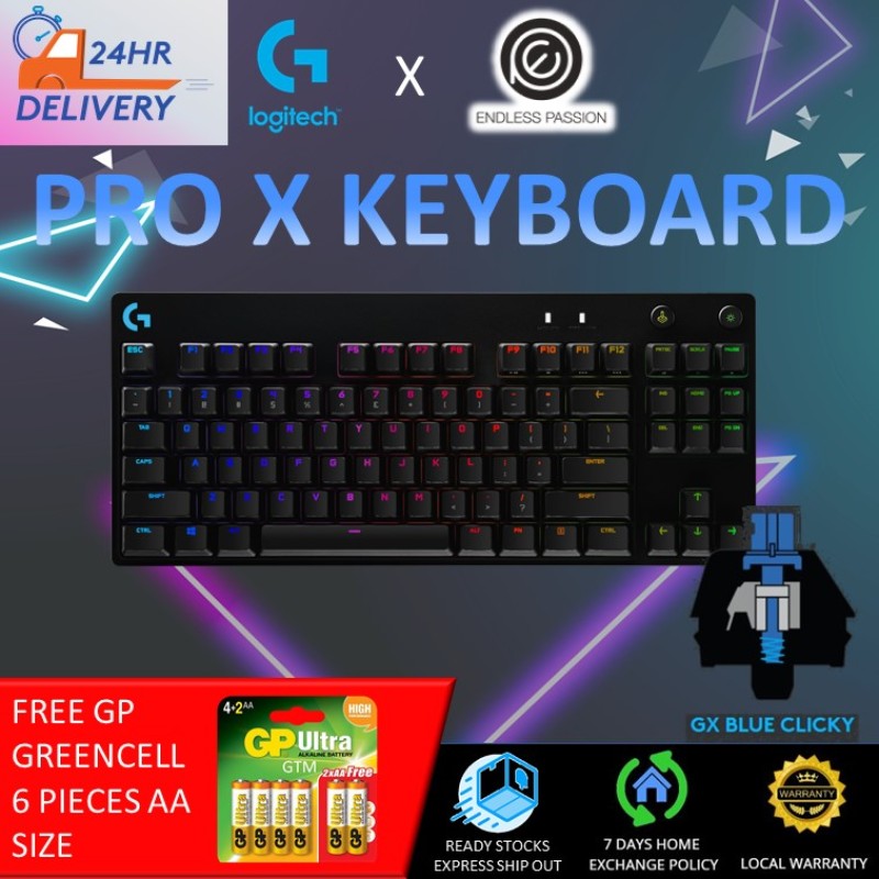 Logitech G PRO X Mechanical Gaming Keyboard - GX Clicky [24 hours delivery] Singapore