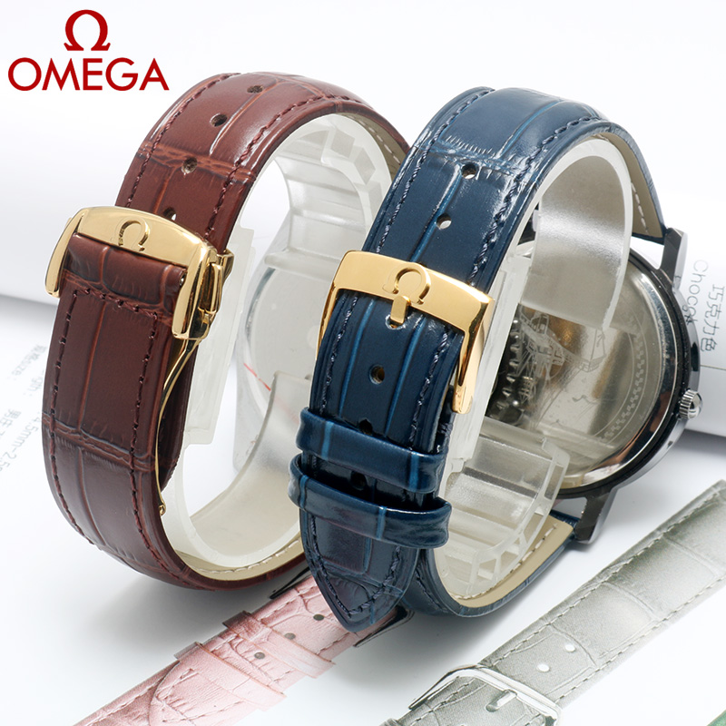 Omega đai đeo đồng hồ thích hợp cho bướm bay cá ngựa 300 siêu Nam Da Omega Vòng đeo tay Phụ Kiện 20