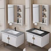 Modern Bathroom Sink Cabinet with Aluminum Base and Ceramic Basin