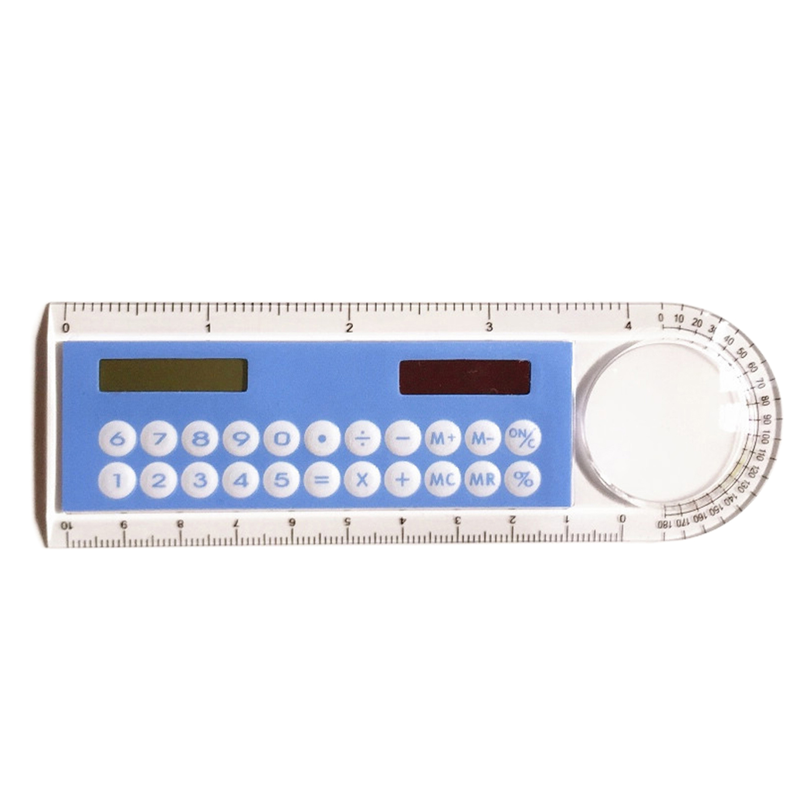 Solar Ruler Calculator Multifunctional Large Display Screen Stationery 3 in 1 10cm Length Solar Card Ruler for School Solar Ruler Calculator - 4