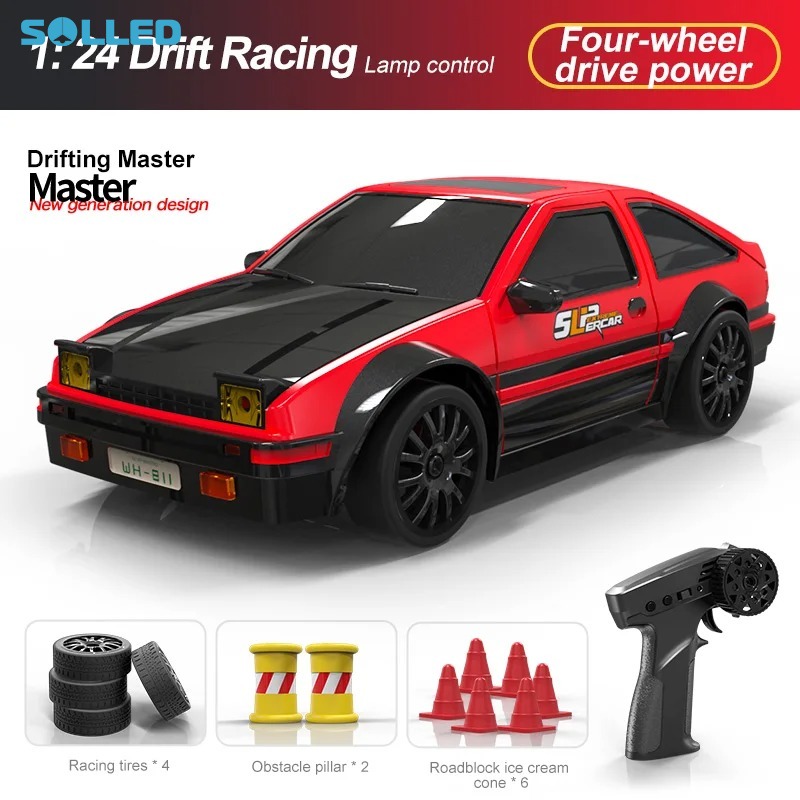 S812 Remote Control Car 4WD 1:24 2.4G RC Cars Toy 2 Speed On-Road Vehicles Model With Front And Rear Lights Gifts For Boys Girls ราคา 442 บาท*ส่งฟรี