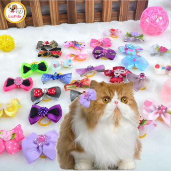 10 cái/bộ vải kẹp tóc cho thú cưng hoa Bowknot trang sức ren kẹp tóc mũ