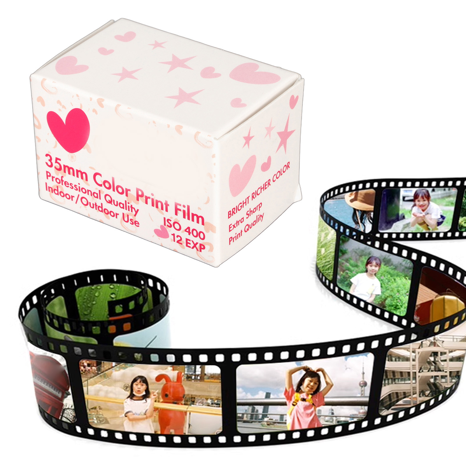 Phim màu 35mm Độ phân giải cao ISO 400 độ tương phản trung bình máy ảnh màu phim âm bản HD cho máy ảnh 135