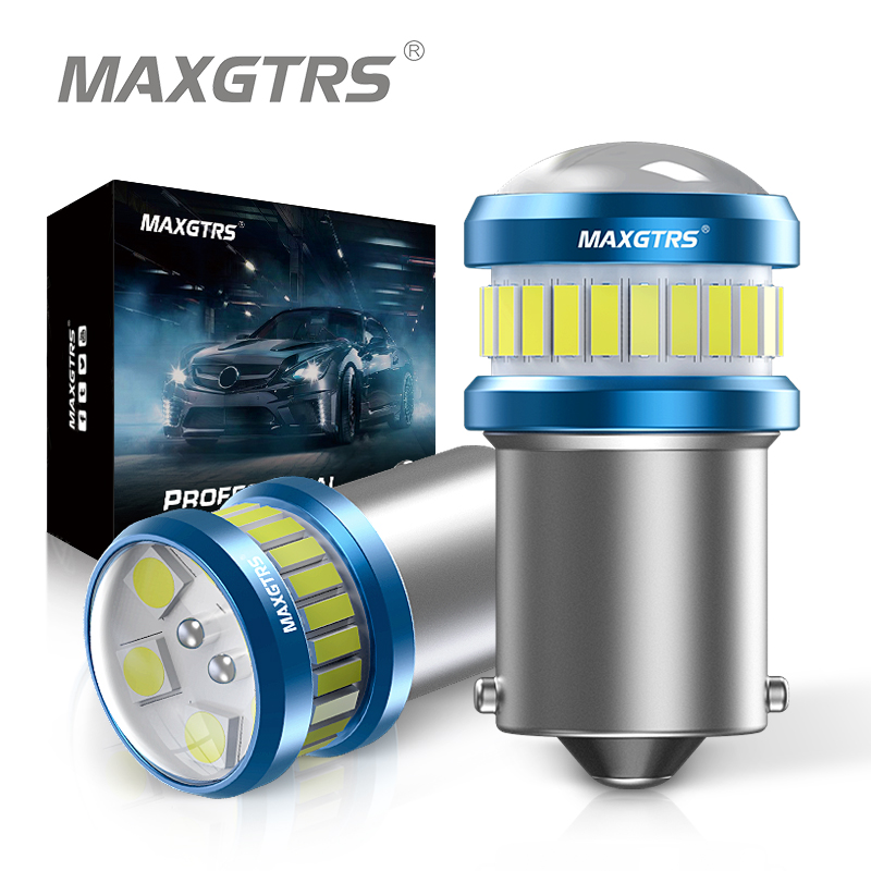 2x BA15S P21W 1156 7440 W21W 3156 3157 P27/7W BAU15S LED Bulbs S25 T20 4014 3030 Chip Projector Lens for Reverse Brake Tail Turn Signal Lights Canbus