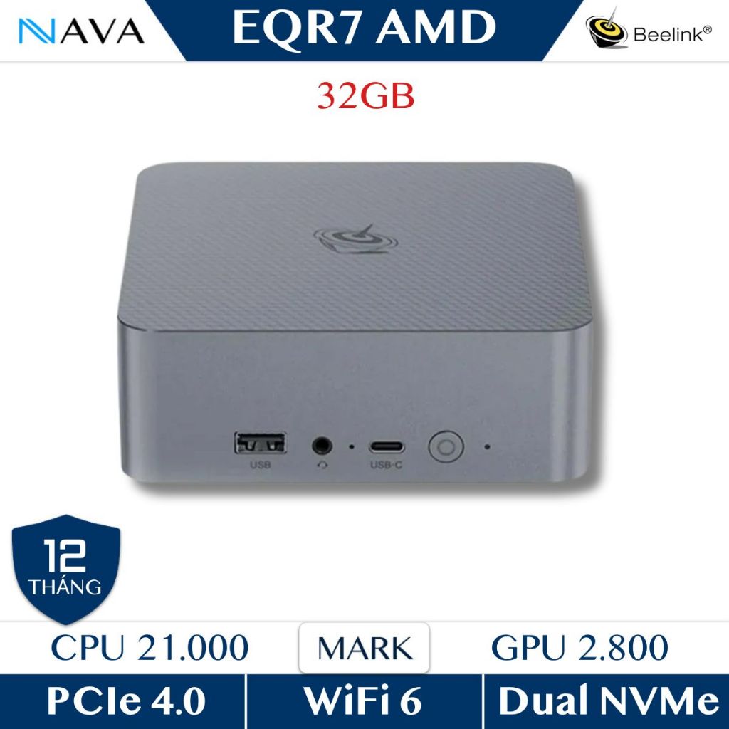Mini PC Beelink EQR7 Ryzen 7 7735U 24GB  32GB LPDDR5 (Ram không đổi) - Hiệu năng cao nhỏ gọn