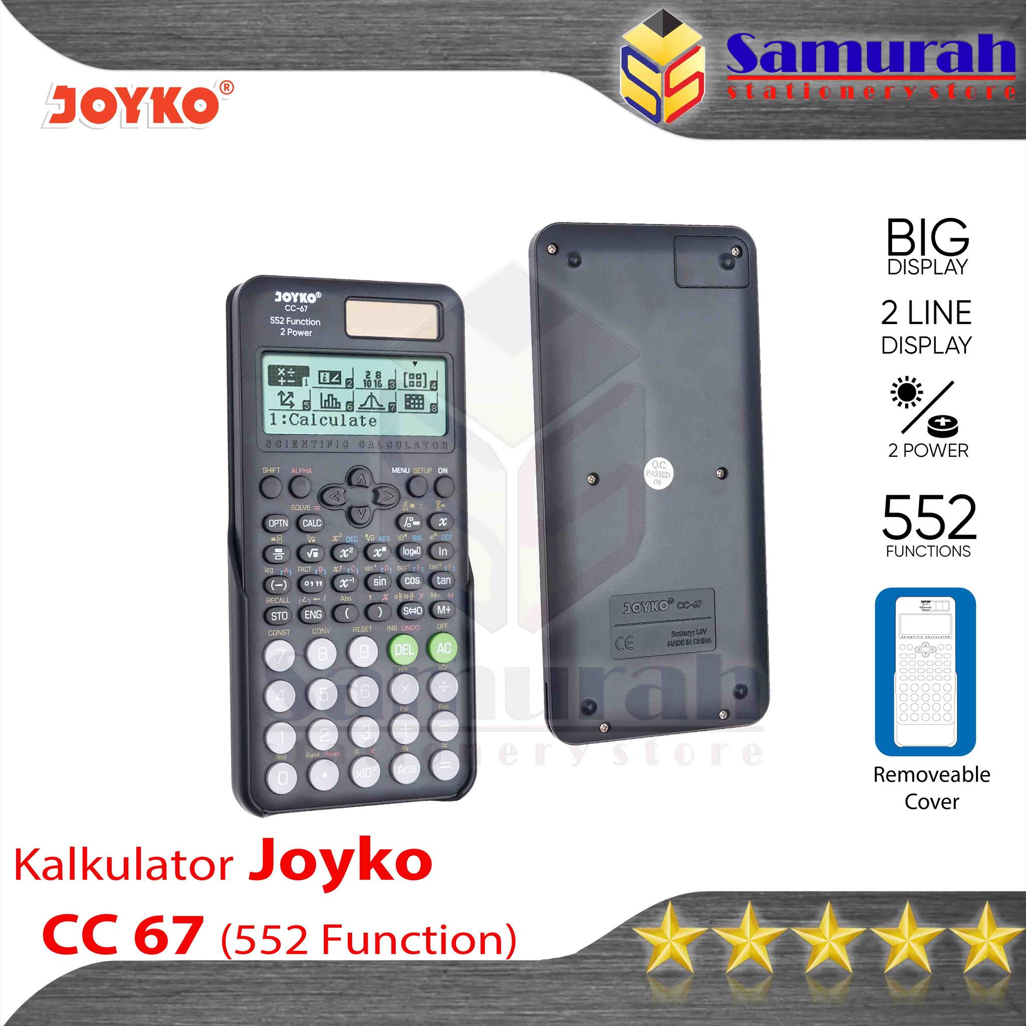 Kalkulator Joyko CC 67 Ilmiah Rumus Fungsi / Calculator CC67 Sin Cos Tan - 552 Function / Scientific CC-67