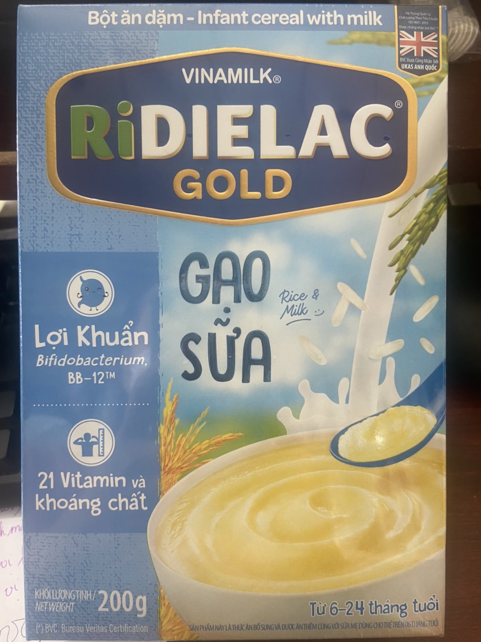 Bột ăn Dặm Ridielac Vinamilk vị Gạo Sữa Cho bé Hộp giấy 200g - HSD 24 11