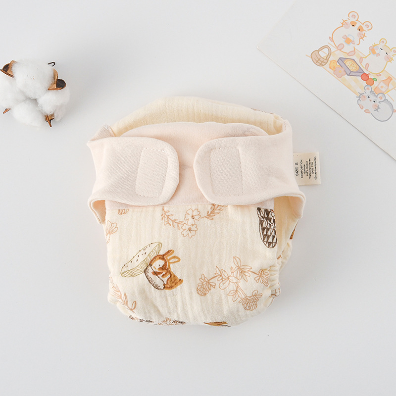 【In-Stock】 New Summer Cotton Baby Reusable Taped Diaper Cartoon Baby Training Pants Infant Shorts Nappies Panties Changing Underwear Cloth