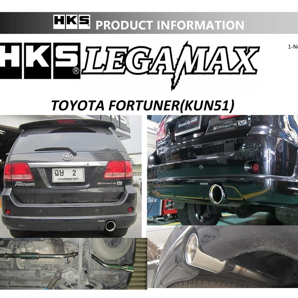 ท่อไอเสีย hks exhaust muffler ตรงรุ่น toyota fortuner สำหรับเครื่อง 1KD 2KD ท่อ Stanless Steel ไม่เป็นสนิม ราคา 18,200 บาท*ส่งฟรี