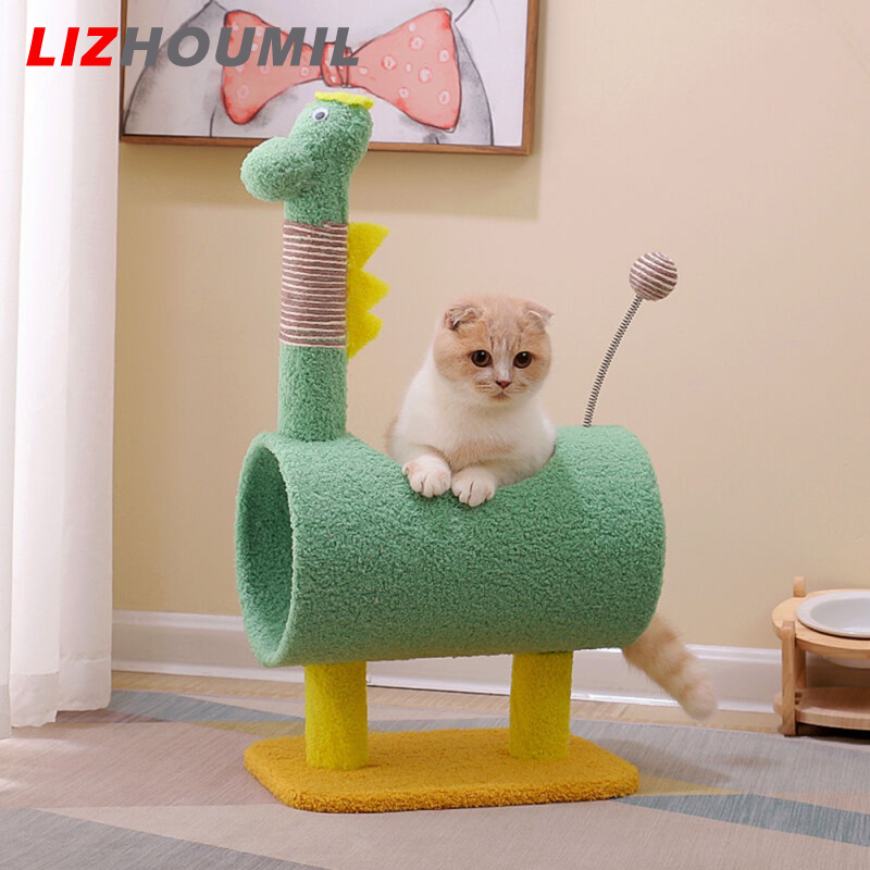 LIZHOUMIL Cat Condo, Cat Tree With Cotton Rope Scratching Posts Spring Ball Cat Tunnel Nest, Kitty Plush Cylinder Nest For Indoor Kitten Climbing Jumping ราคา 1,098 บาท*ส่งฟรี