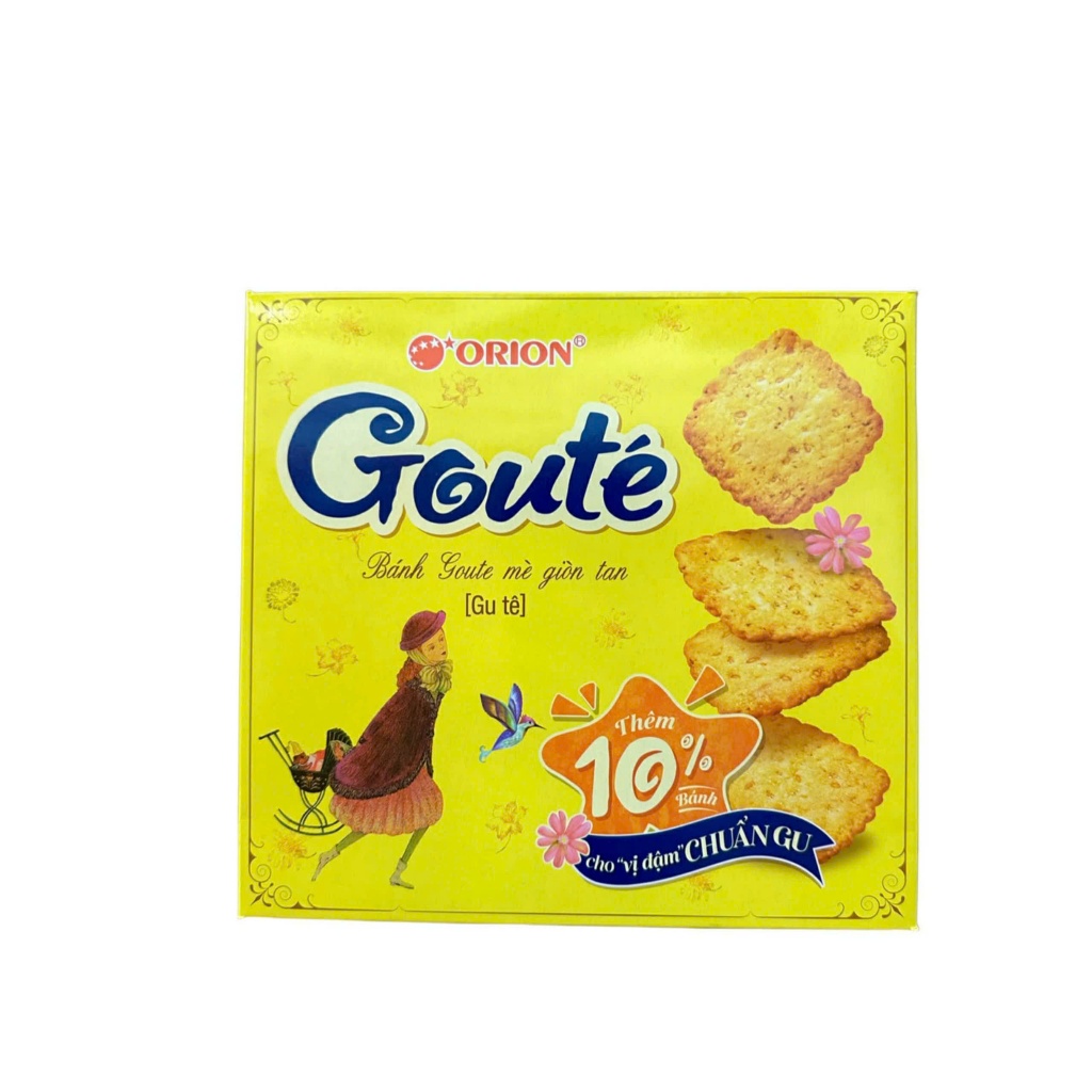 Bánh Goute mè giòn tan hộp 4 gói (158g) và 8 gói (316g)