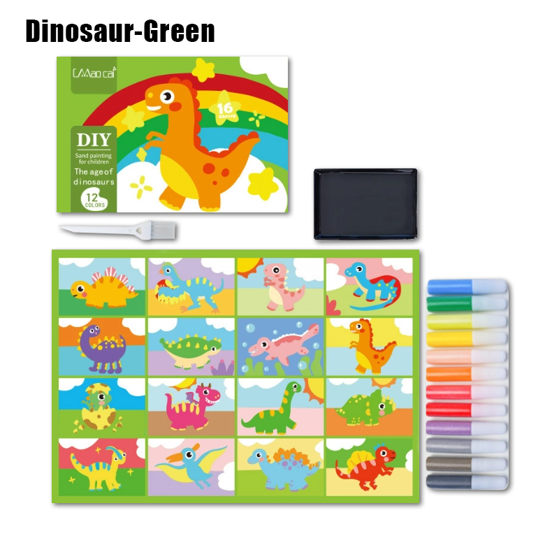 4 Designs DIY Sand Art Painting 16 Drawings Painting Kit for Children
