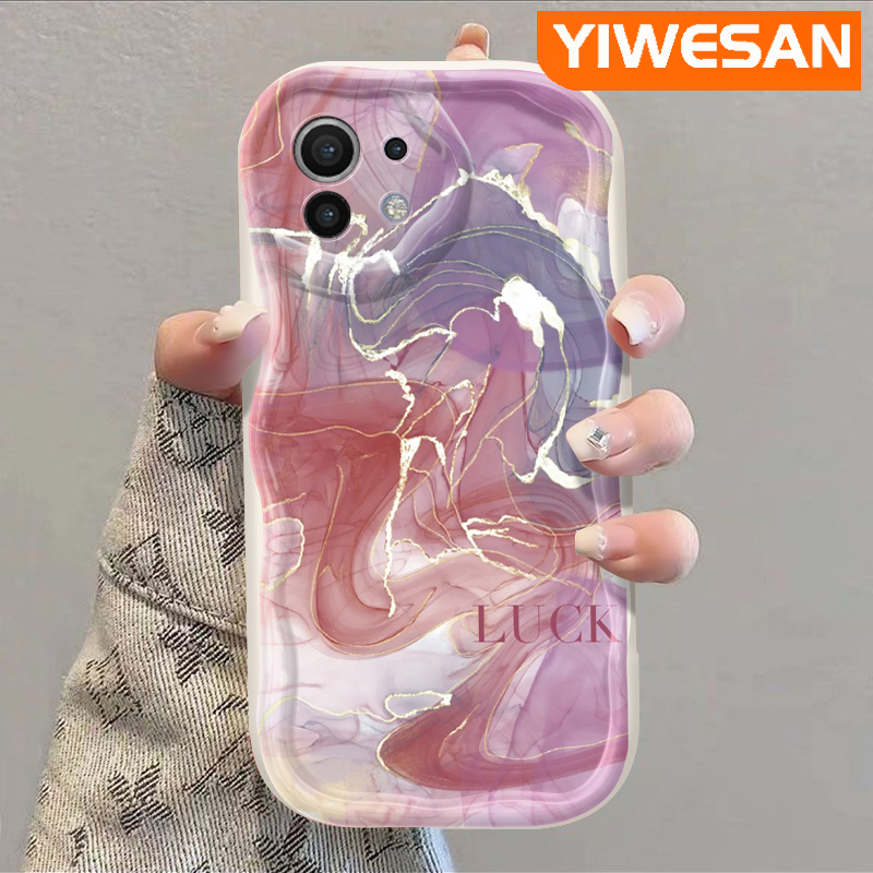 Yiwesan Ốp cho Xiaomi 11 Lite 5g NE 11 Lite 4G 12 Lite 10t Pro 12t Pro Ốp trong suốt viền sóng kết c