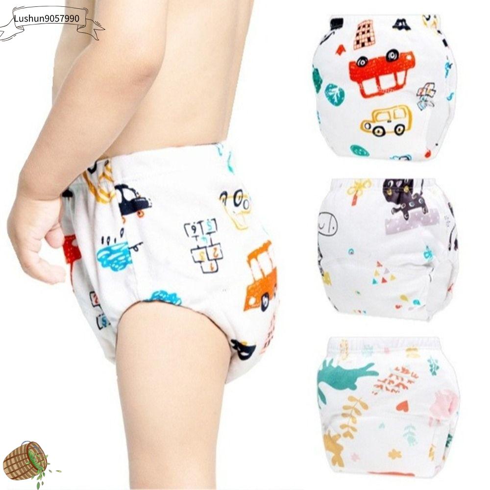 LUSHUN9057990 Bông Quần tập cho bé Thoáng khí Chống thấm nước Tã em bé có thể giặt Mềm mại Có thể giặt Tã vải Sử dụng cho trẻ  biết đi