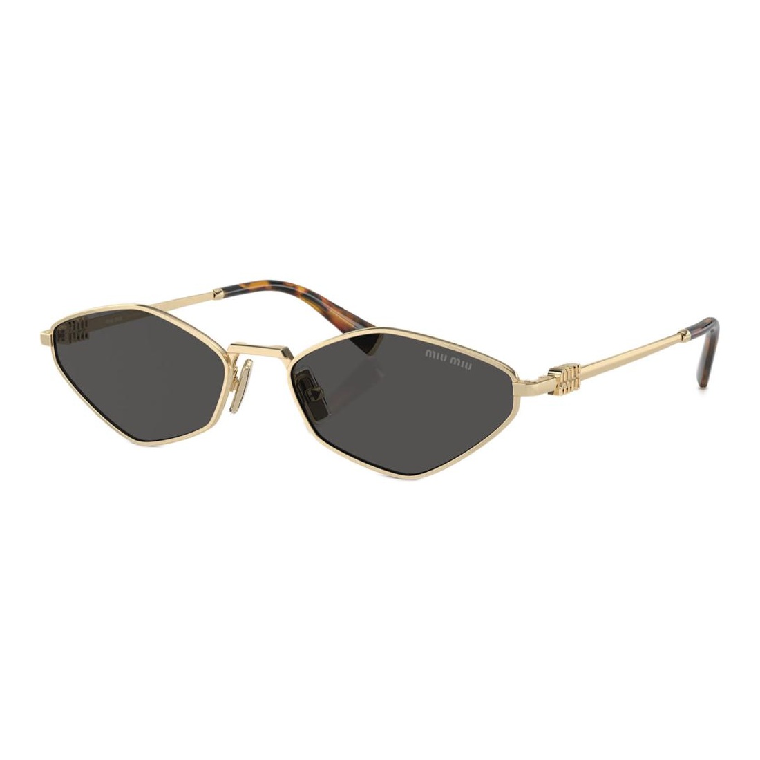 MIU MIU Irregular Shape Sunglasses Women's Gold