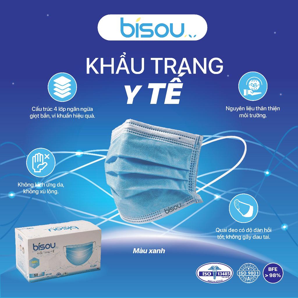 Hộp 50 cái khẩu trang y tế hiệu BISOU
