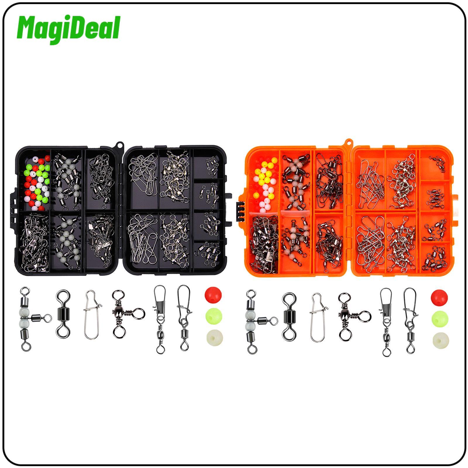 141Pcs Fishing Swivels Kit Fishing Accessories Rolling Barrel Swivels Fishing Tackle for Bass