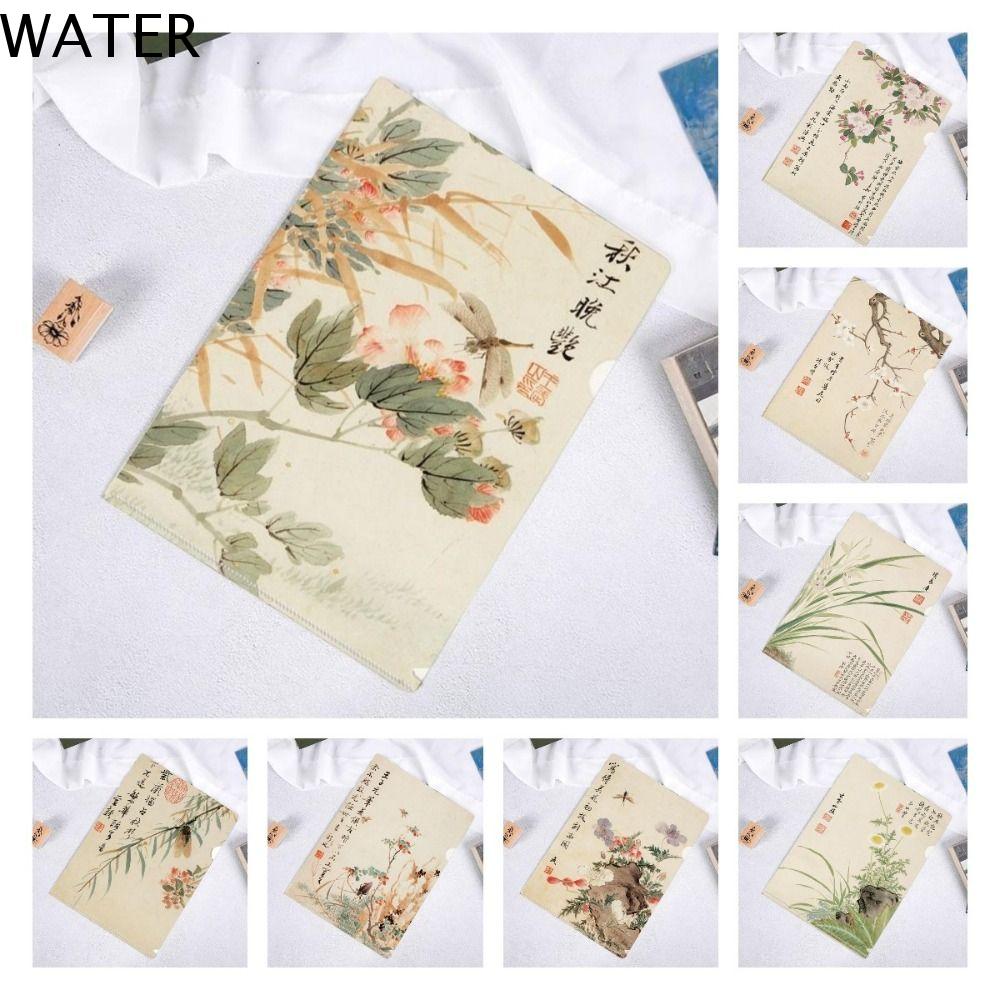 WATER Thư mục trình bày Thư mục hình chữ L Dòng sản phẩm archaic prosody Túi đựng đồ Sắp xếp giấy Dễ thương Tài liệu Bìa hồ sơ A4 Sinh viên