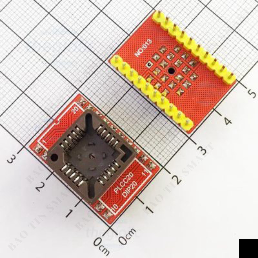 Socket Đổi Chân IC PLCC-20 1.27mm Sang DIP-20 2.54mm Chipviet Store