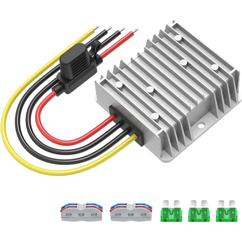 (SVEC) 12V 20A 240W Voltage Converter,DC17-55V to DC 12V Voltage Regulator Transformer with Fuses Holder,Wire Terminals