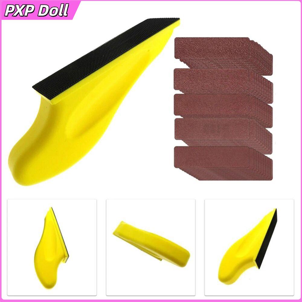 PXP DOLL 10pcs Hình vuông Giấy nhám 30mm 90mm Alumina Giấy nhám tự dính Bộ Máy chà nhám thu nhỏ Bền Giấy đánh bóng Nhà
