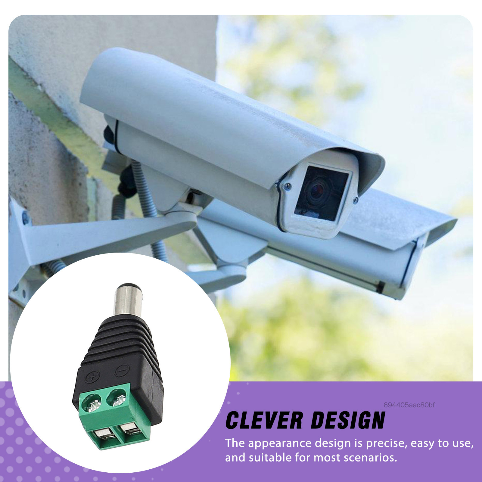 5.5x2.1mm DC Power Plug - Đầu nối nữ nam cho Camera CCTV Tiêu chuẩn EU AY-VN