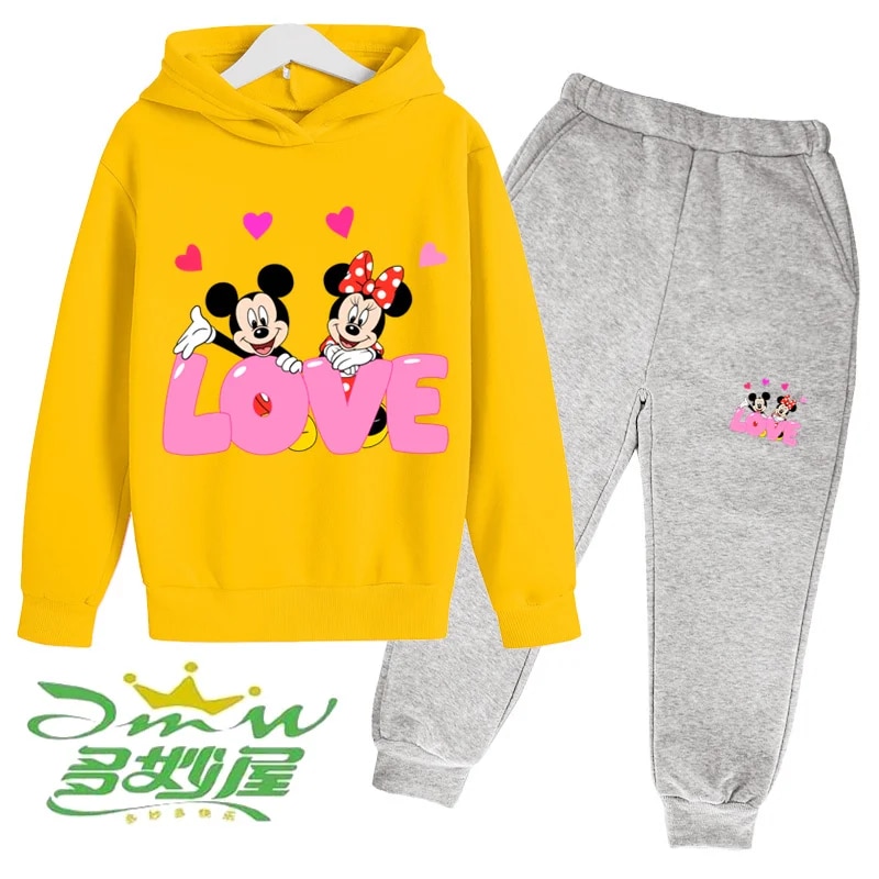 New Mickey Minnie Autumn winter children boys and girls hoodie cartoon children's long sleeve hoodie + pants 2 sets ราคา 3,744 บาท*ส่งฟรี