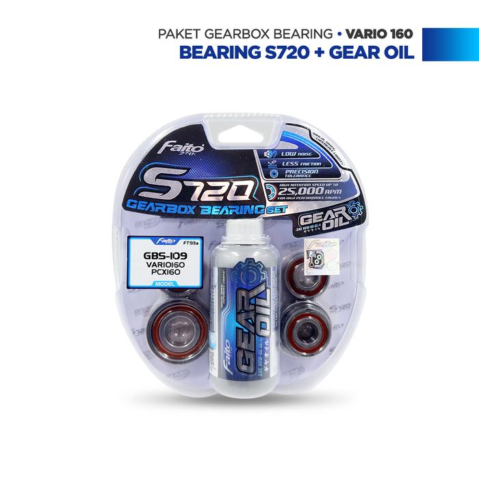 FAITO BEARING SET GARDAN MATIK VARIO 160 / ADV 160 / PCX 160 (2022 SAMPAI SEKARANG) / STYLO 160 S720 & GEAR OIL OLI GARDAN -ONTARGET STORE Harga 1,250,000 rupiah*Gratis Ongkir