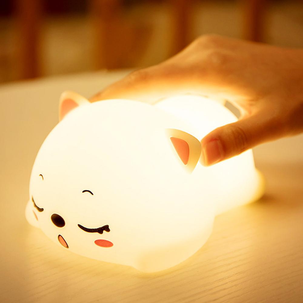 winnereco Silicone LED Night Light Cartoon Bear Touch Pat Remote Control