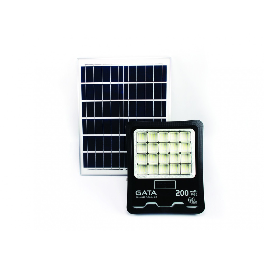 Global House GATA โคมฟลัดไลท์โซลาร์เซลล์ LED 200W แสงเดย์ไลท์ รับประกันของเเท้! ราคา 2,639 บาท*ส่งฟรี