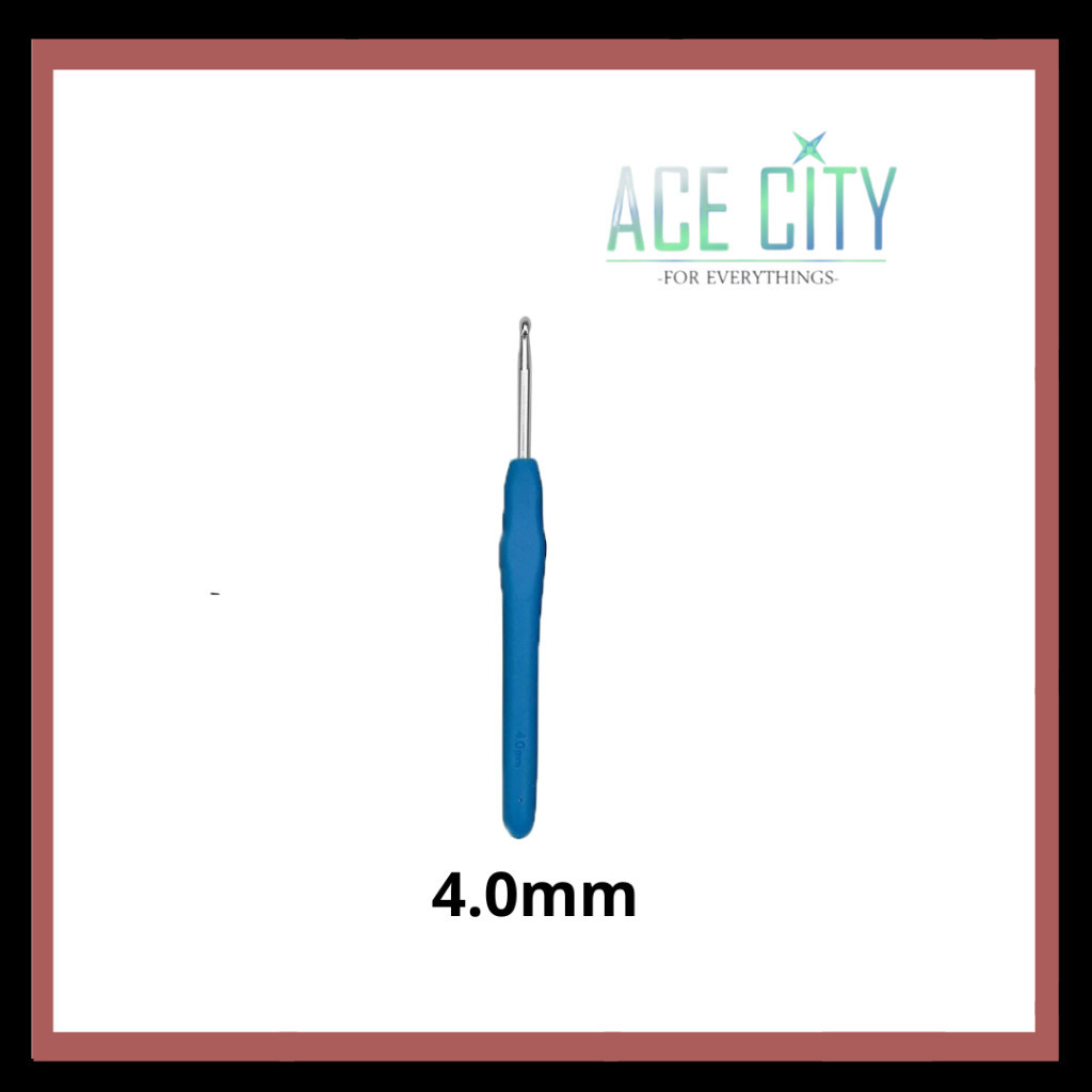 Hakpen Gagang Karet / Silicone Handle Alumunium / Jarum Rajut