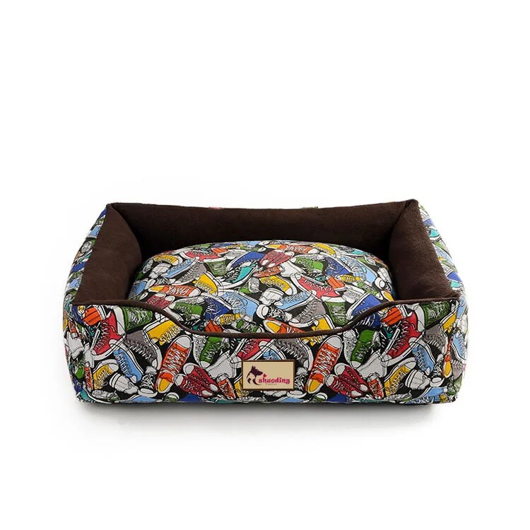Best value Striped Pet Beds for Dogs Cats Kennels Sofa Big Dog Bed House Cotton Pets Kennels Beds Large Small Dog Chihuahua Warm Winter