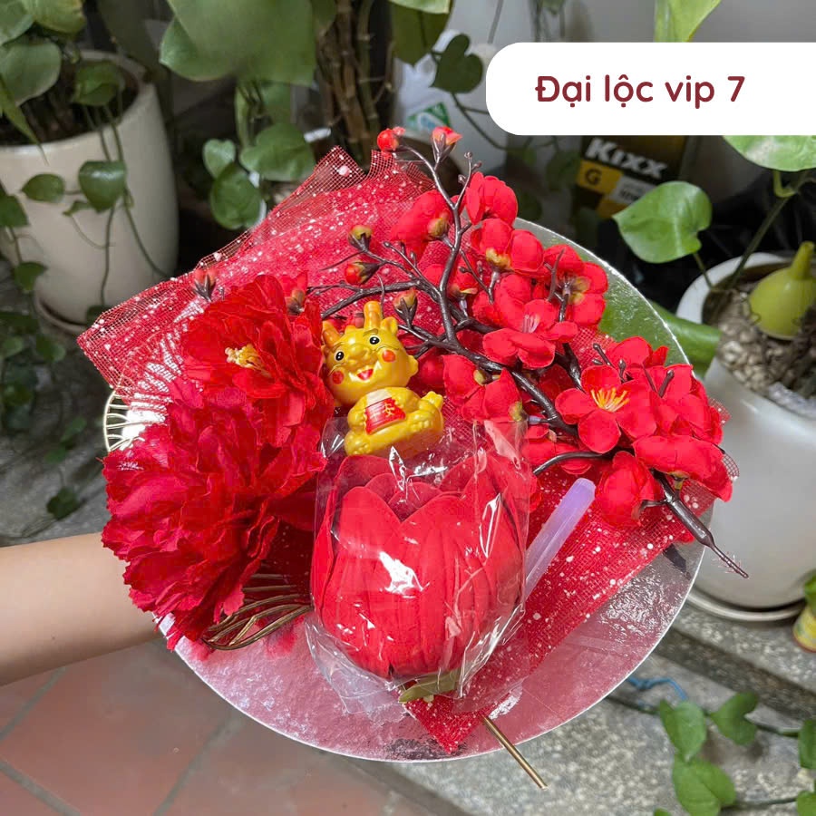 TRANG TRÍ TẾT 2025 [TẶNG KÈM ĐẾ+KEO] Set phụ kiện làm tháp bánh đào đông đại lộc-Set Phụ Kiện Oản Tà