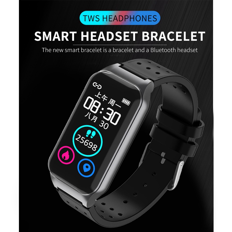 Smart Band with Earphone Smart Watch Wireless Bluetooth Headphone Bracelet