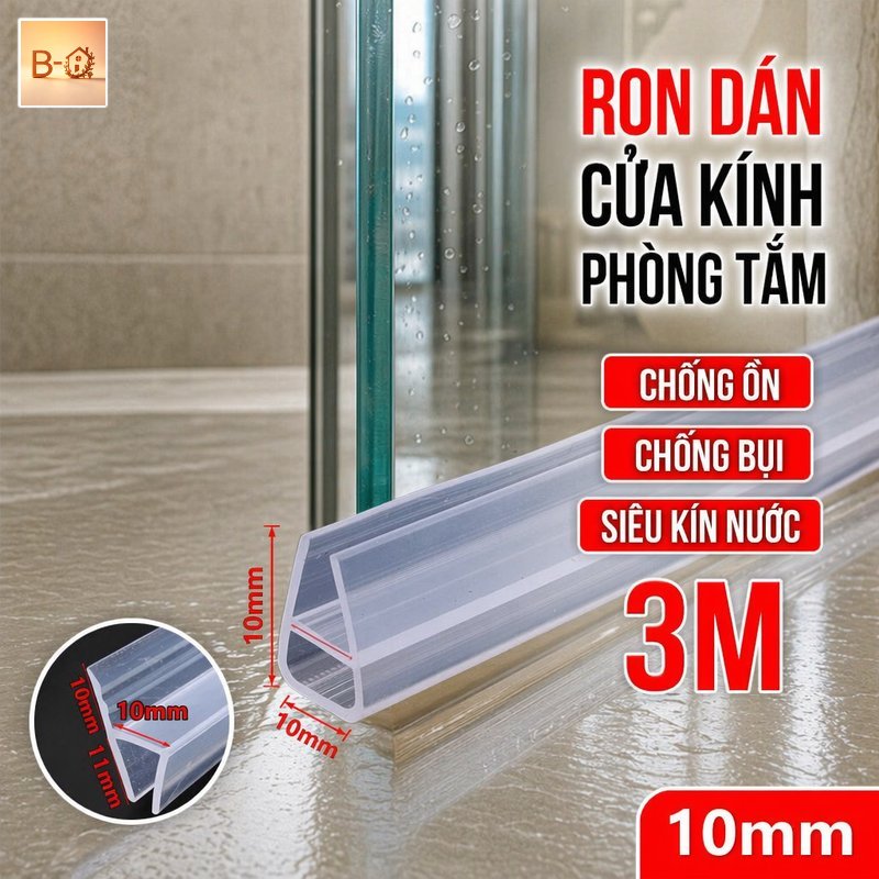B-HQ ron cửa kính silicone trong suốt chống bụi giảm ồn chống nước cho cửa phòng tắm cửa trượt dán kín khe hở