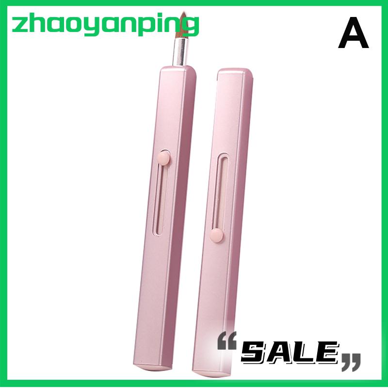zhaoyanping Xách Tay Mềm Có Thể Thu Vào Lip Bàn Chải Đôi Đầu Trang Điểm Bàn Chải Với Bìa Son Môi Bàn Chải Che Khuyết Điểm Bàn Chải Vẻ Đẹp Bàn Chải Công Cụ - 7