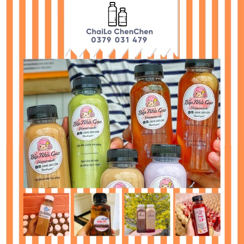 Combo 50 chai nhựa cổ rộng 330ml - chai đựng chè dưỡng nhan