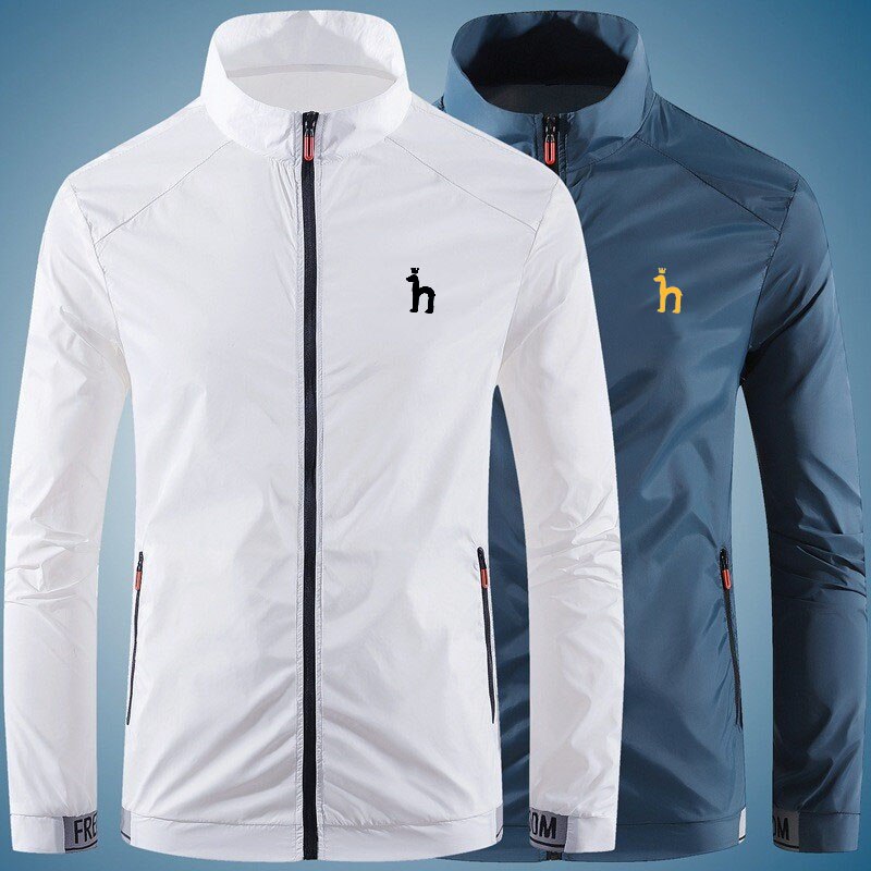 Logo thêu Người Đàn Ông Áo Khoác 2023 nam mùa hè thoáng khí Kem Chống Nắng Ultralight Áo Khoác áo gió mỏng hazzys Thời Trang Áo Khoác Giản Dị