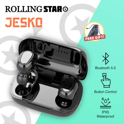 JESKO Deep Bass True Wireless Earbuds with Mic Bluetooth 5.0 Earphone Earpiece Headphone Headset