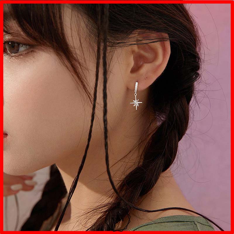 Bông tai bạc Ý kiểu tròn & sao chổi Ebis 2 – ViVi_Gift
