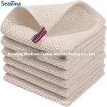 SeasTina bông tổ ong nhà bếp towelette phù hợp với dễ dàng vệ sinh băng móc Waffle Khăn vuông