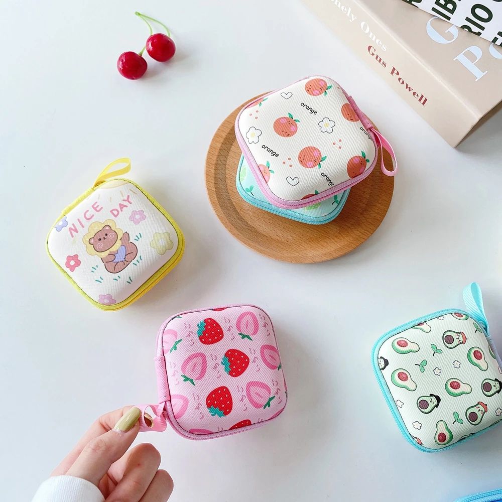 LIFA Phụ kiện tai nghe Phim hoạt hình Chống rơi Dây kéo Chống rơi vỡ Vỏ bảo vệ Hộp lưu trữ Túi đựng tai nghe Hộp đựng tai nghe Túi đựng tai nghe