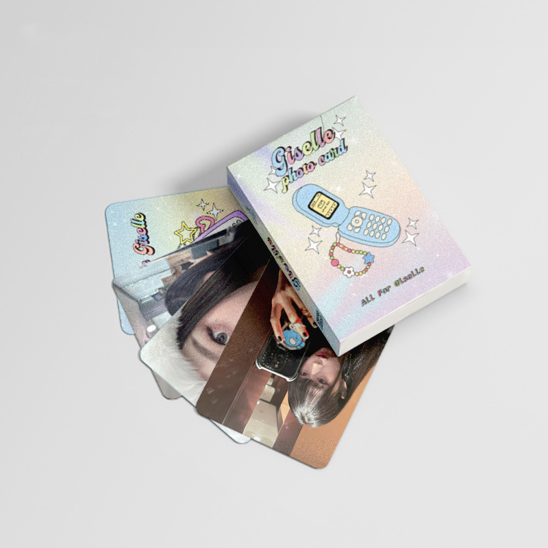 Lomo card Aespa Hologram Thẻ bo góc Giselle Album Thần Tượng Kpop - Điện thoại Xanh