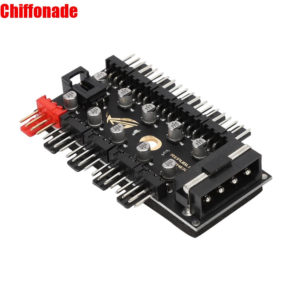 YANL MALL 4Pin Trung tâm người hâm mộ 10 Kênh 12V Bộ điều khiển quạt PWM Thực tế Hub quạt bo mạch chủ Thùng máy tính Giá 143,000 Đồng*Miễn phí vận chuyển
